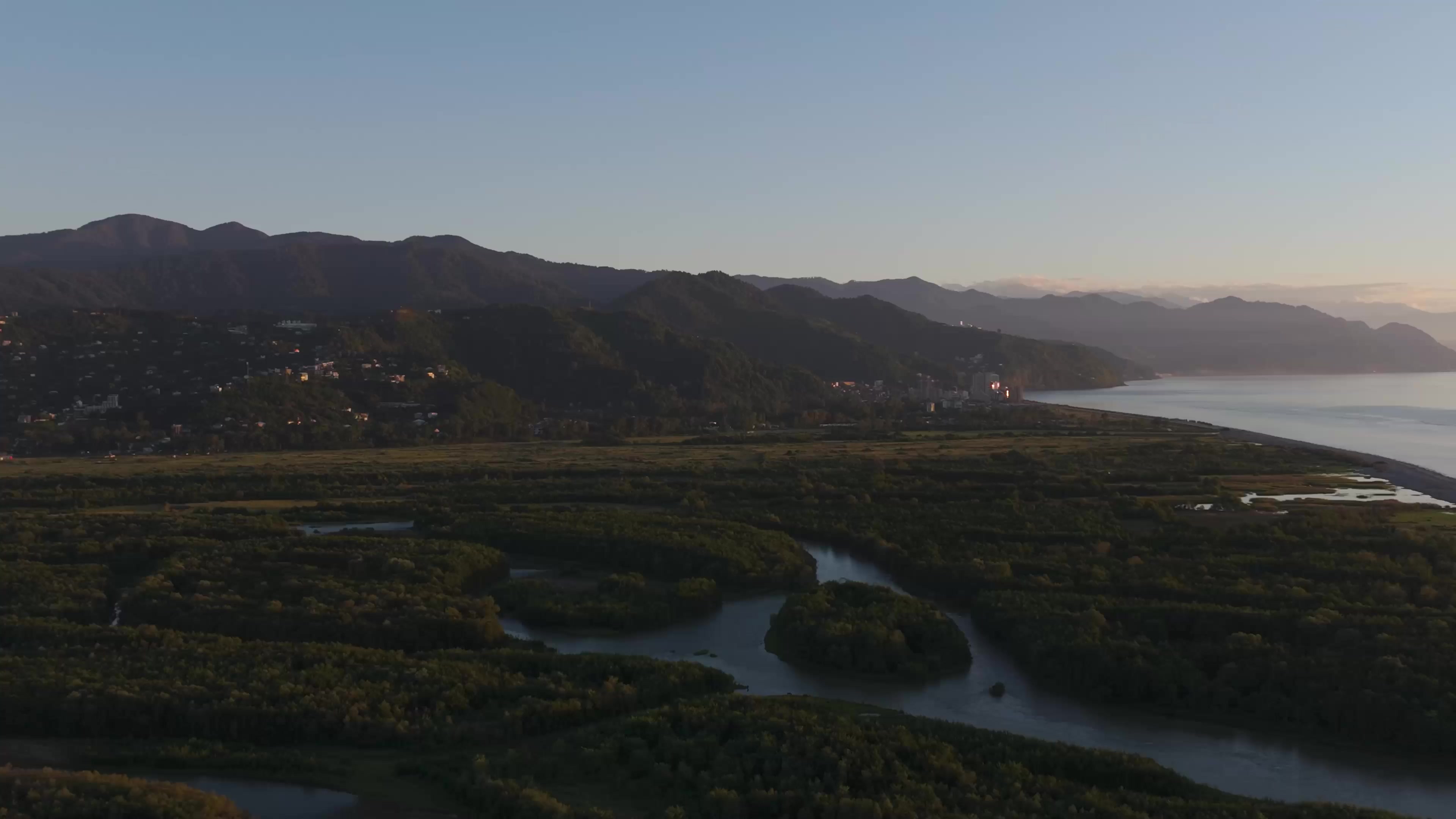 A quiet corner of Batumi coast at sunset