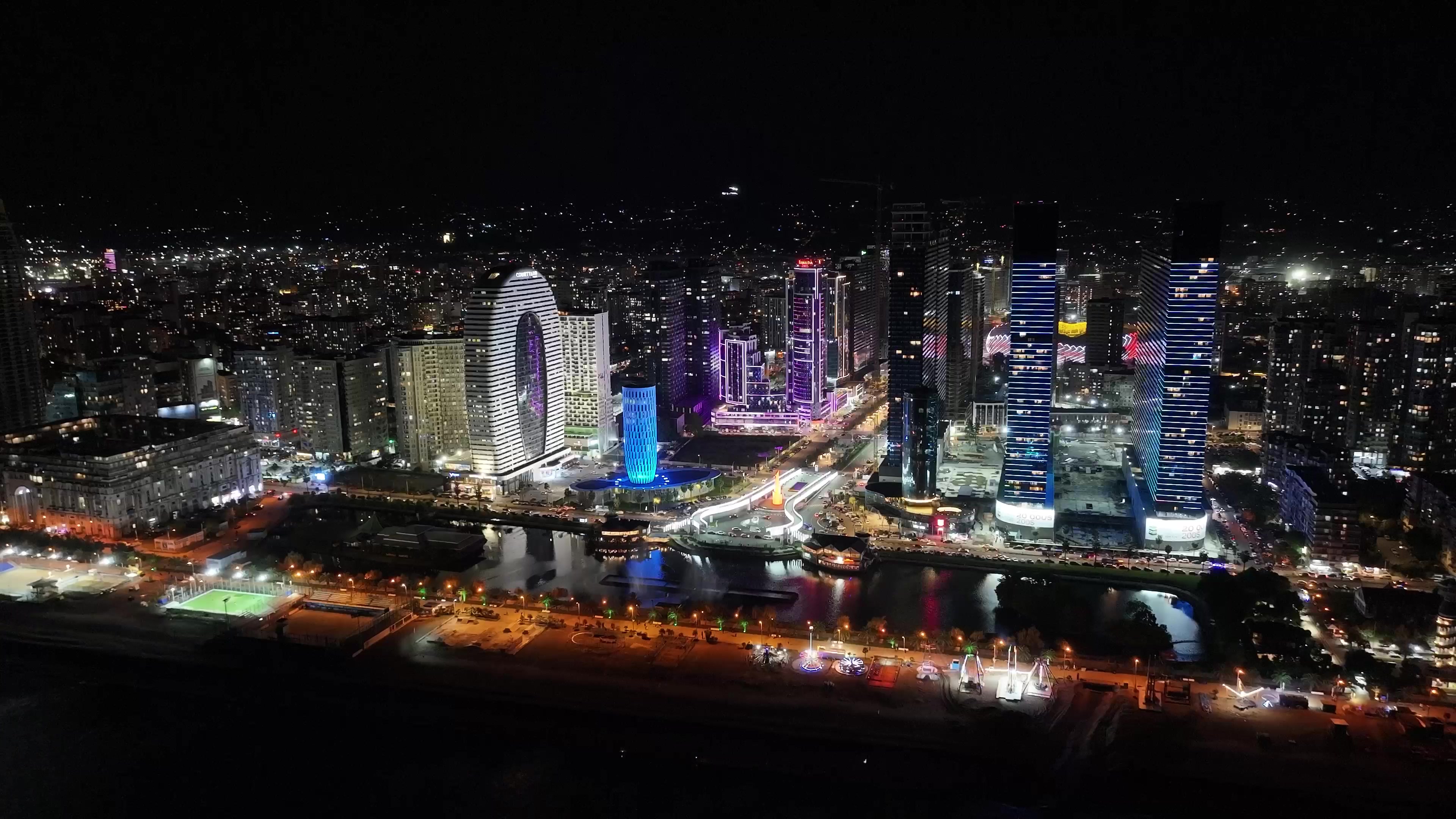 Batumi at night from the air